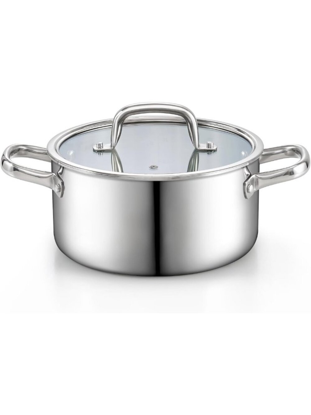 4 Quart Tri-Ply Clad Stainless Steel Stock Pot with Lid - Durable, Versatile